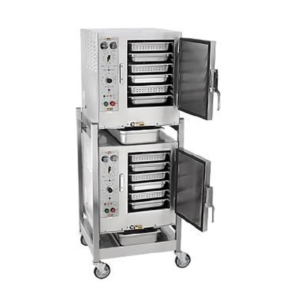 AccuTemp S64803D140 DBL 12 Pan Electric Boilerless Convection Steamer, (2) Stacked, Connectionless