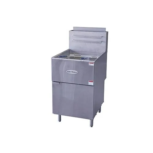 Serv-Ware SGF-70N 21" Floor Model Natural Gas Full Pot Fryer, 70 lbs, 150.000 BTU