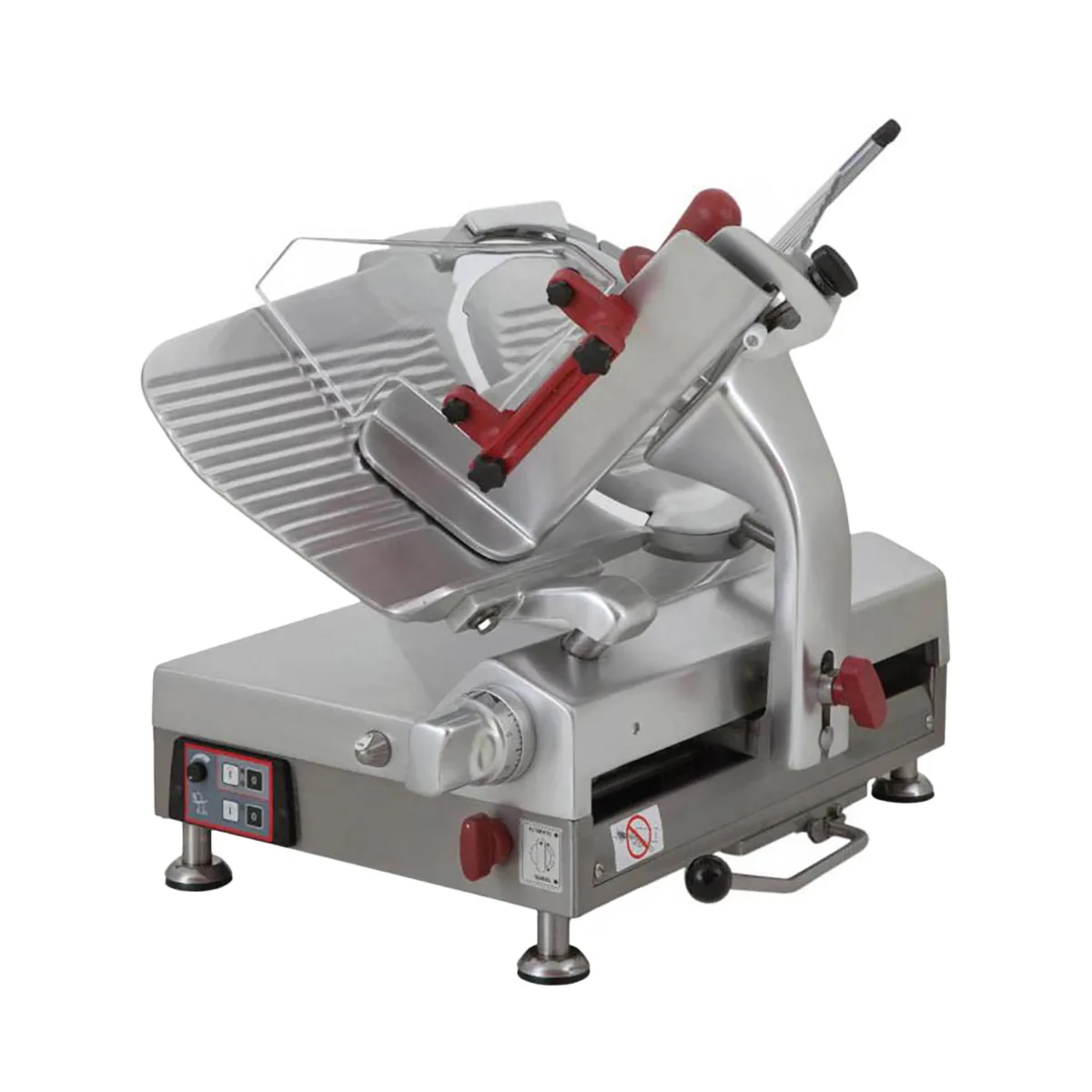 Omcan USA 39477 - Automatic 13" Gear‑Driven Meat Slicer, 2/3 HP 120V 60Hz Motor, Aluminum Construction, Angle/Gravity Feed
