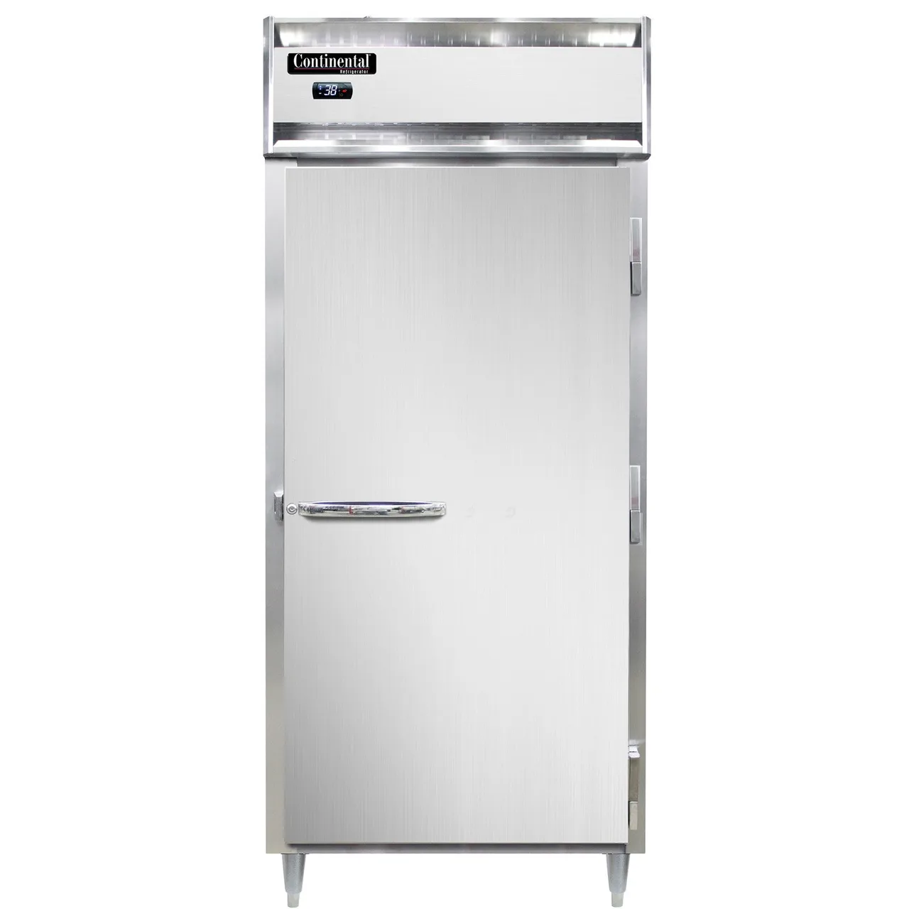 Continental Refrigerator D1RXNSAPT 36" 1-Section Pass-Thru Refrigerator w/ 2 Solid Doors, Stainless Steel Exterior, 32 cu. ft.