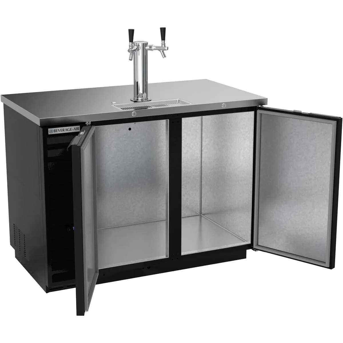 Beverage Air DD50HC-1-B 50" Draft Beer Cooler w/ 2 Kegs, 17.86 cu. ft., 1 Dual-Tap Tower