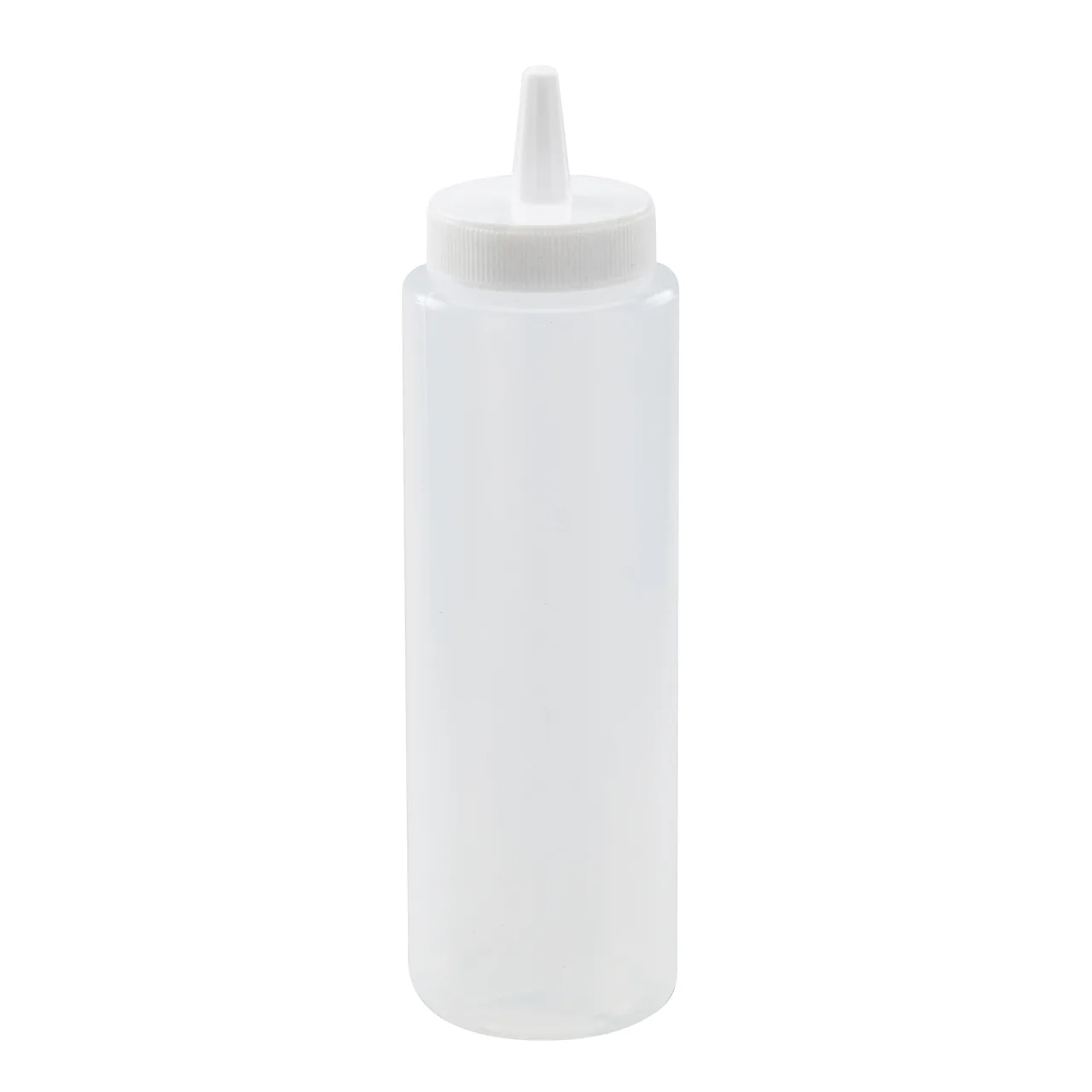 Winco PSB-08C - 8 oz Clear BPA-Free Plastic Squeeze Bottle, Single Tip, 6/Pack