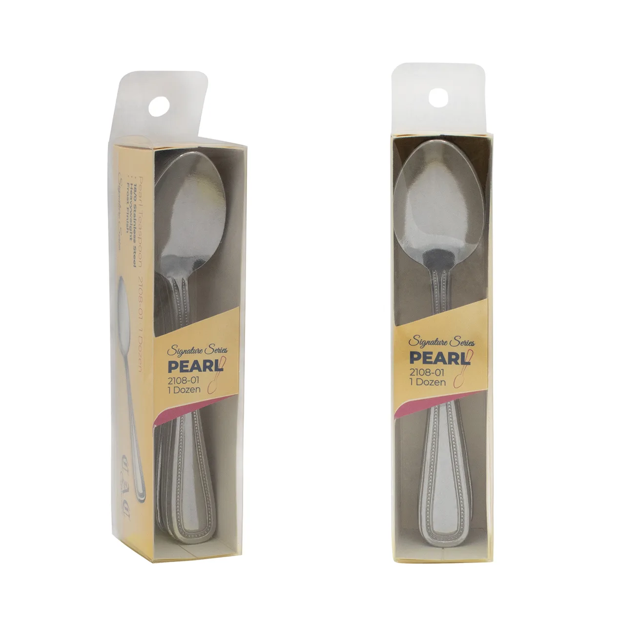 CAC China 2108-01 - Pearl Teaspoon, 6" Length, 18/0 Stainless Steel, Weighty, Clear Pack - 1 Dozen