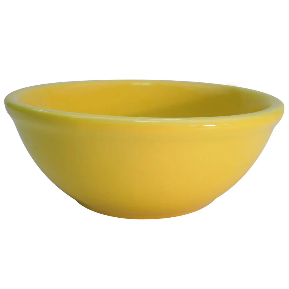 CAC China LV-15-Y Nappie Bowl, 12-1/2 Oz., 5-5/8" Dia., Yellow Stoneware, Oven Safe - Dozen