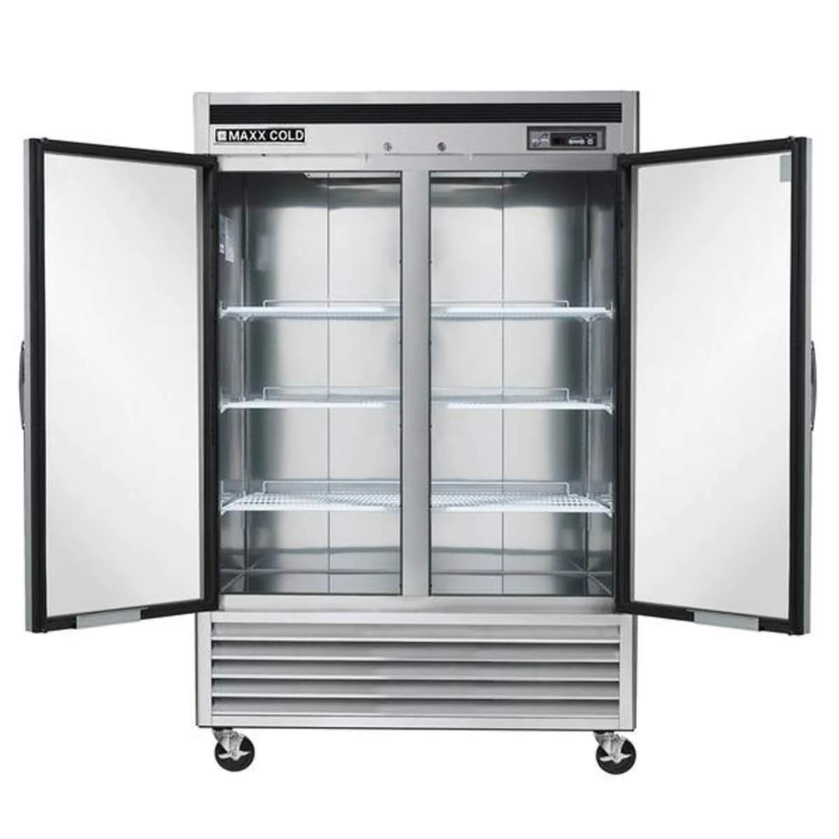 Maxx Cold MCF-49FDHC 54" 2-Solid Door Reach-In Freezer, Bottom Mounted, 42.8 cu. ft., Stainless Steel