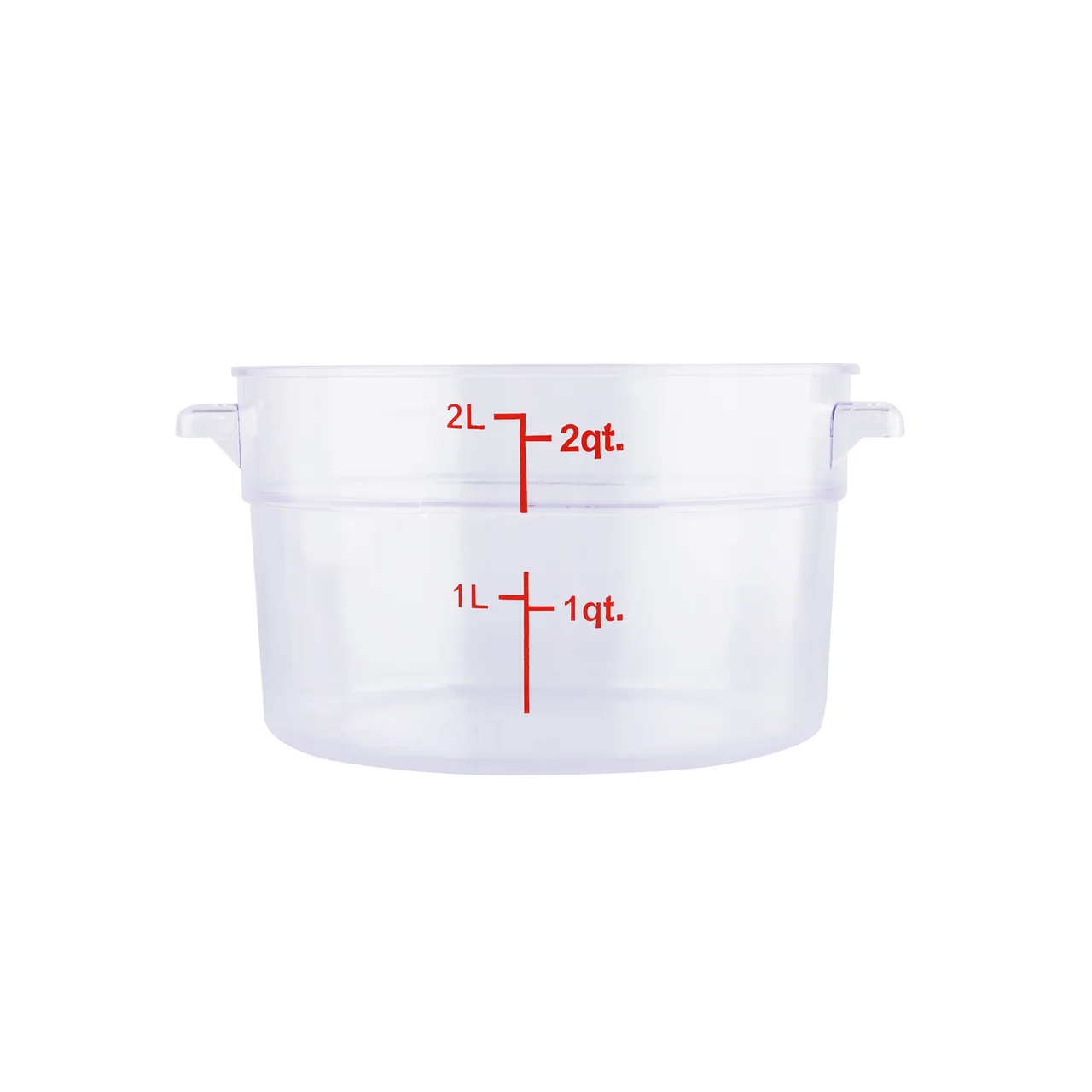 CAC China FS1P-2C Food Storage Container, 2 Qt Round, Clear Polycarbonate, Dishwasher/Freezer Safe