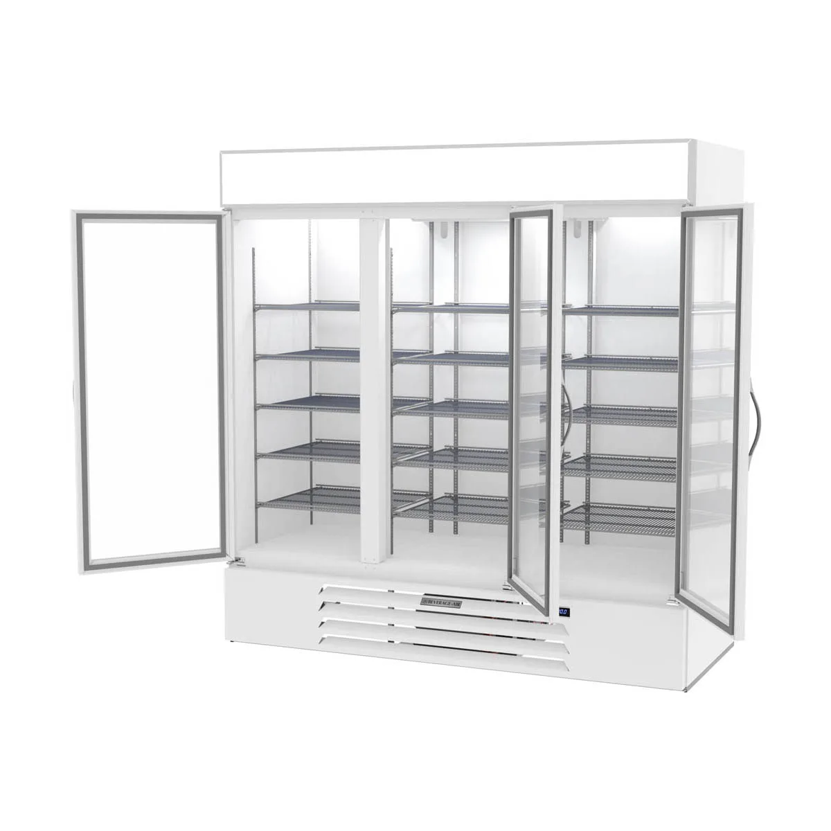 Beverage Air MMF72HC-5-W 75" 3 Glass Door Merchandiser Freezer in White, 68.5 cu. ft.