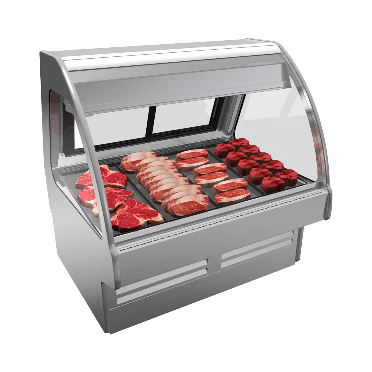 Structural Concepts GMG5 63" Single Duty Curved Refrigerated Meat Display Case, Remote