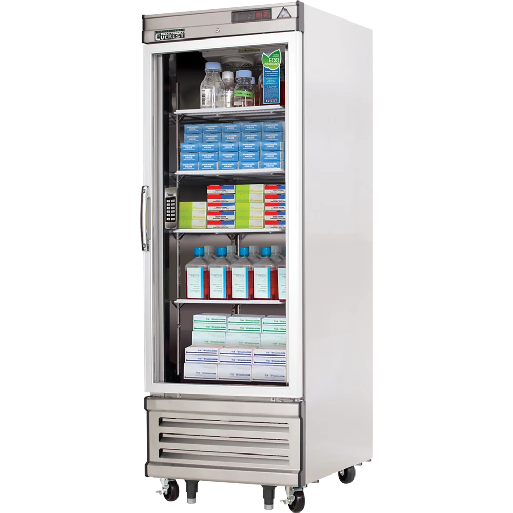 Everest Refrigeration EBGWR1-LAB 29" Medical Refrigerator w/ 1 Glass Full Door, 23.0 cu. ft.