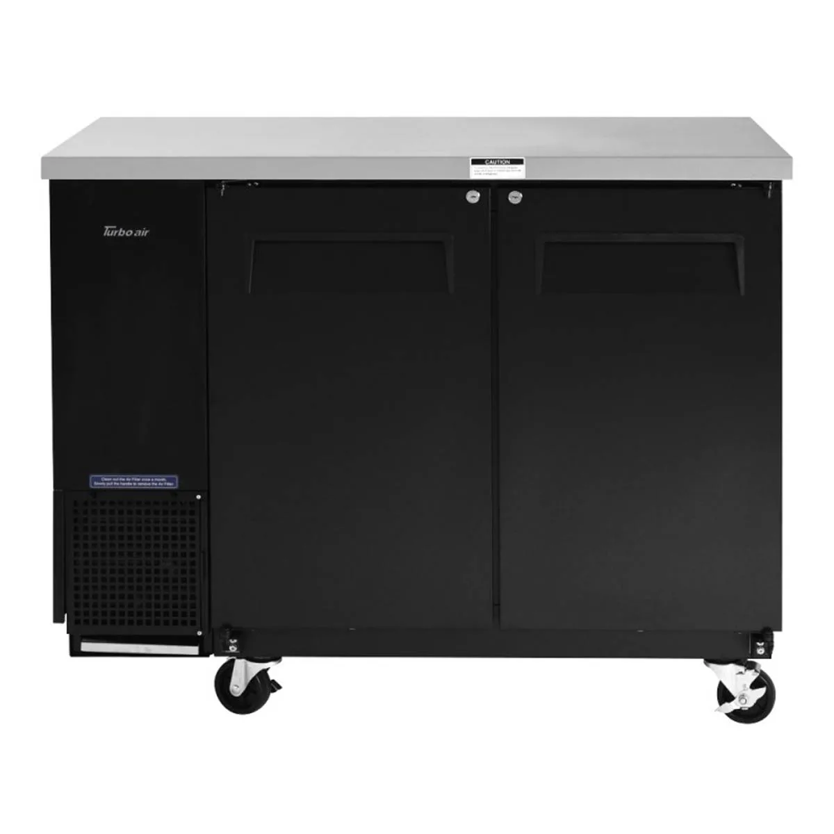 Turbo Air TBB-24-48SBD-N6 49" Two Section Back Bar Cooler with Solid Door, 12.2 cu. ft.