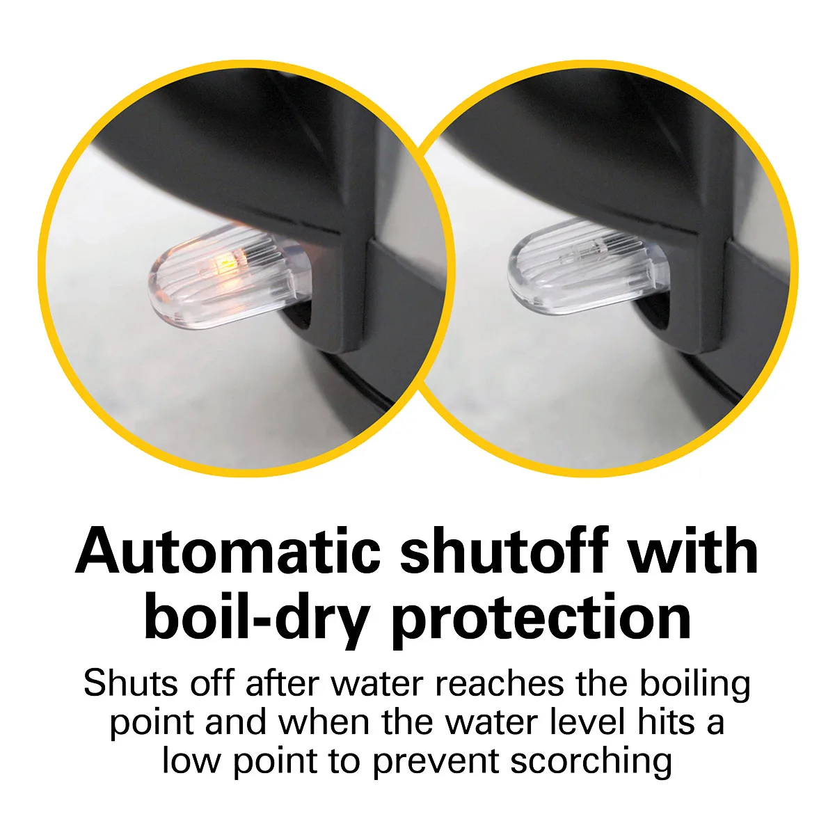 Hamilton Beach HKE110 1L Stainless Concealed Element Shutoff/Boil‑Dry, Spout w/ Mesh, 3′, 120V/1200W