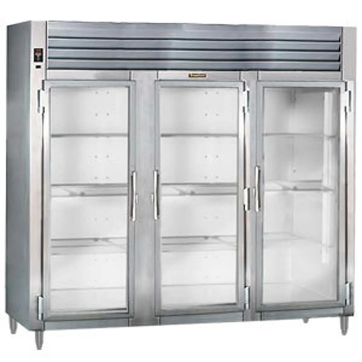 Traulsen RHT332WUT-FHG 86" 3-Section Reach-In Refrigerator w/ 3 Glass Doors, Top Mount, 78.77 cu. ft.
