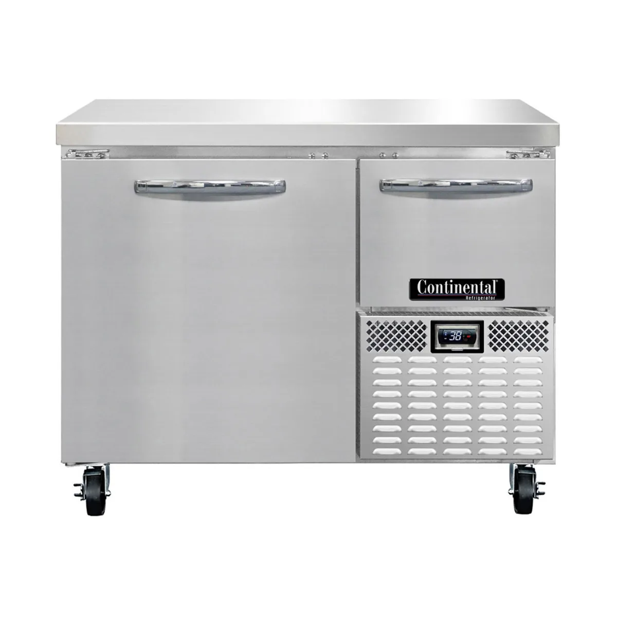 Continental Refrigerator RA43N 43" Worktop Refrigerator w/ 1 Full & 1 Half Doors, 12 cu. ft.