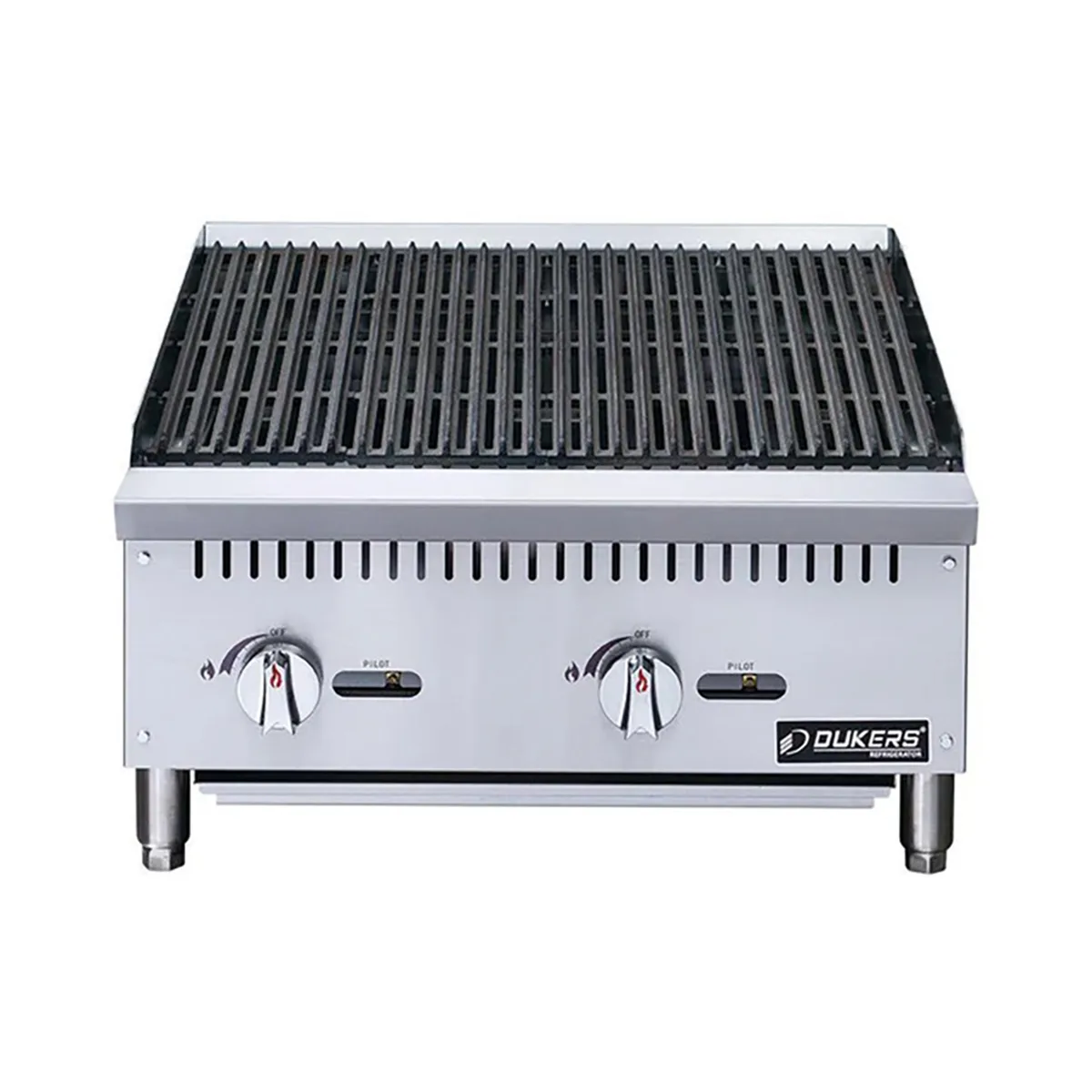 Dukers Appliance Co DCRB24 24" Countertop Gas Radiant/Lava Rock Charbroiler, 70.000 BTU