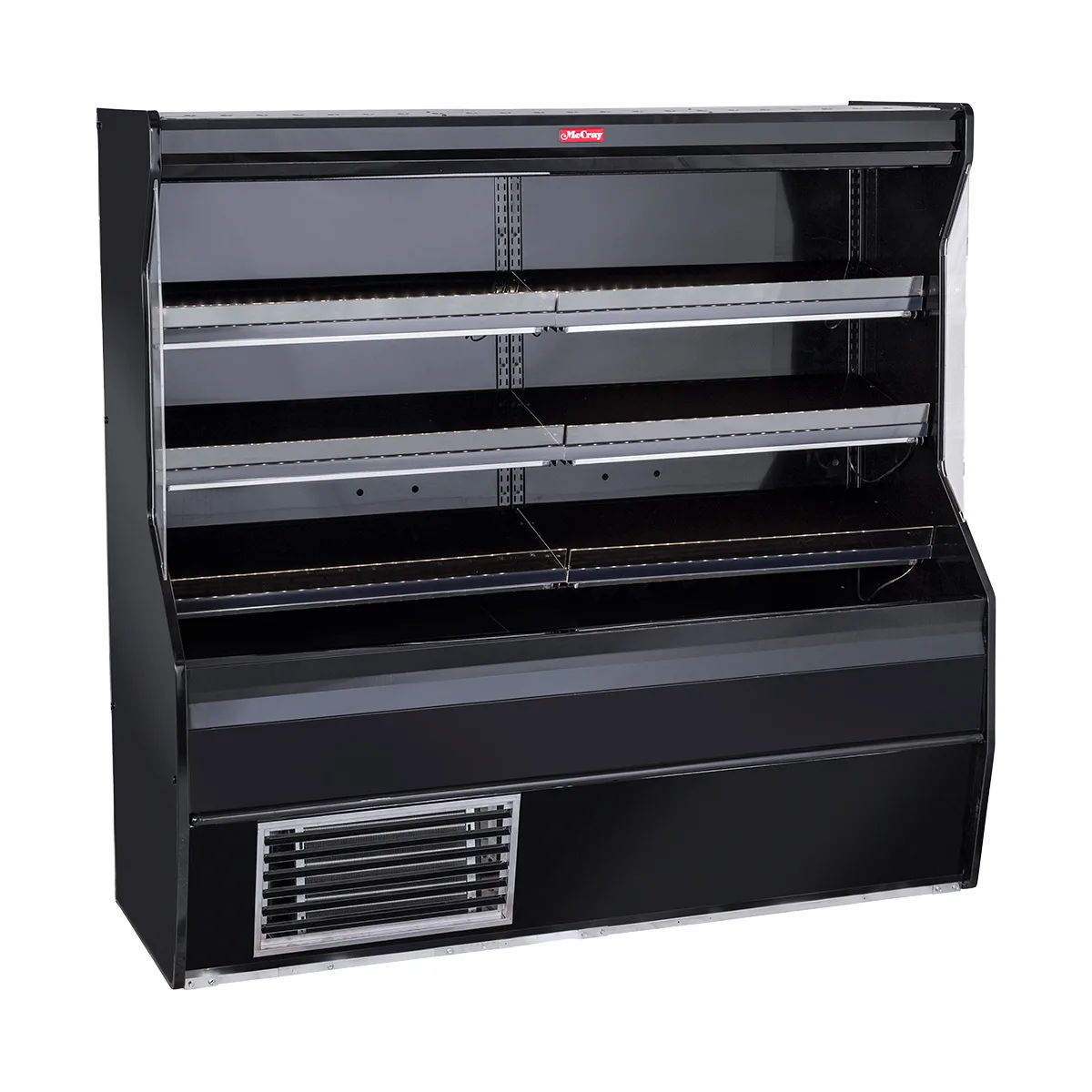 Howard-McCray SC-M32E-6-B-LED 74" Vertical Meat Open Air Merchandiser in Black, Self-Contained