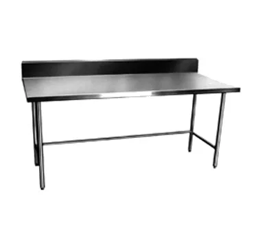 Winholt DTBB-3060 60" Open Base Work Table with Side & Rear Crossrails, 6" Boxed Backsplash / 16 Ga.