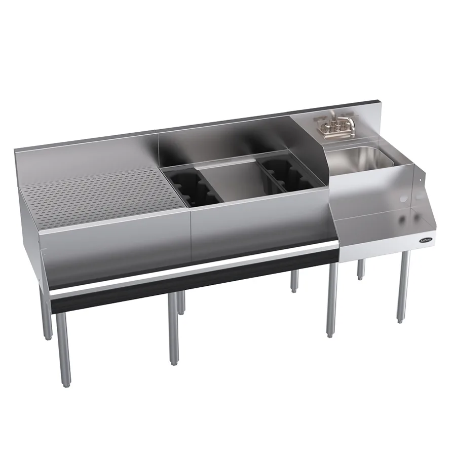 Krowne KR24-W66A-10 66" Blender Station Underbar Ice Bin/Cocktail Station w/ 10 Circuit - 92 lbs
