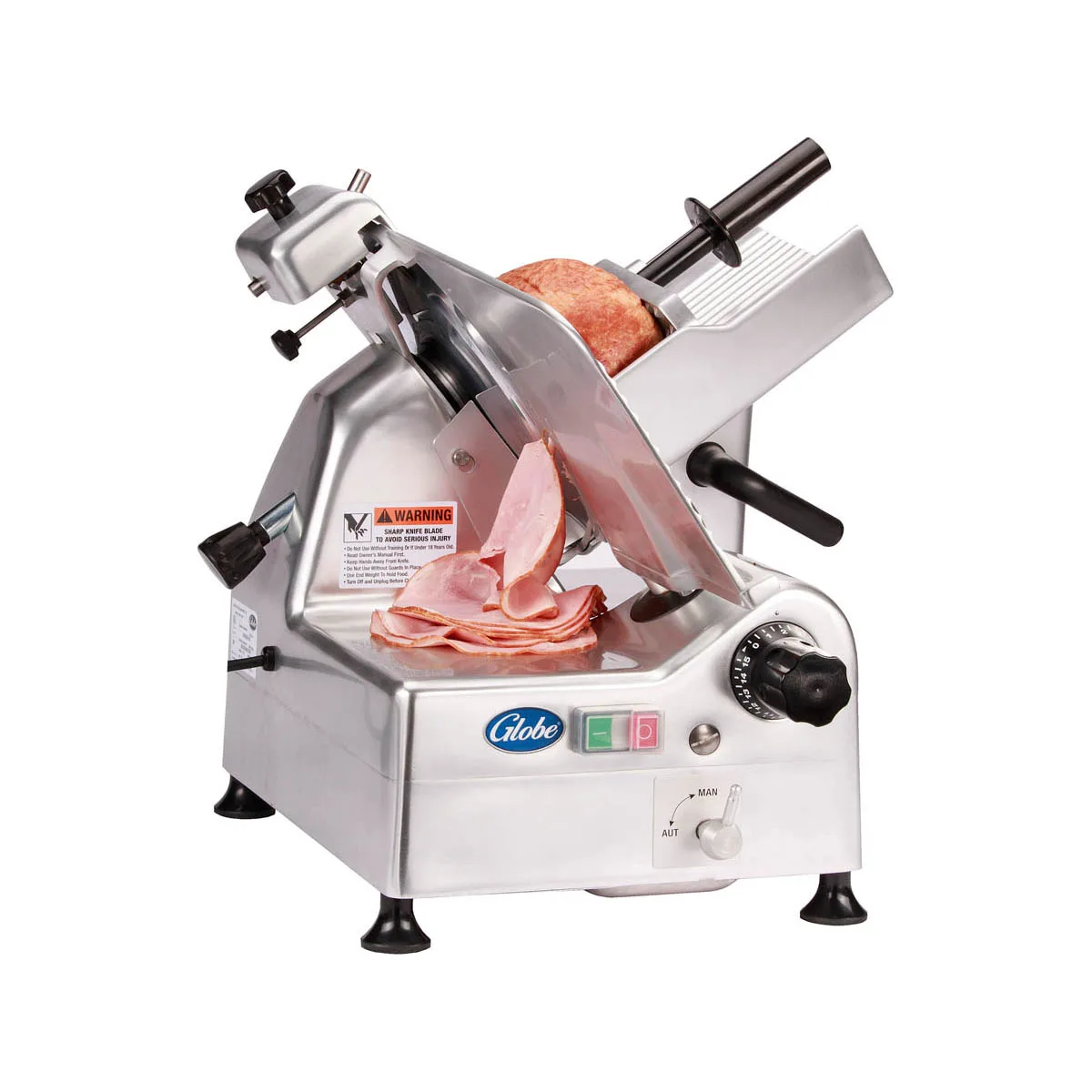 Globe G12A G-Series 12" Medium-Duty Automatic Meat Slicer, Belt-Driven, 1/2 HP