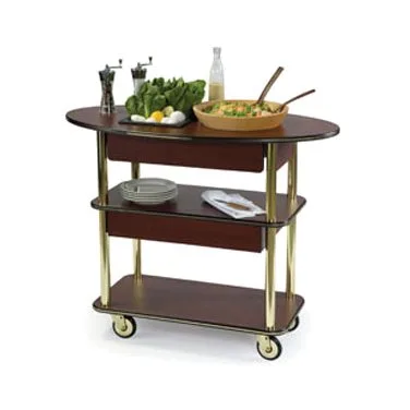 Lakeside 37307 Appetizer / Salad Cart w/ Rounded Oval Top and Rectangular Shelves