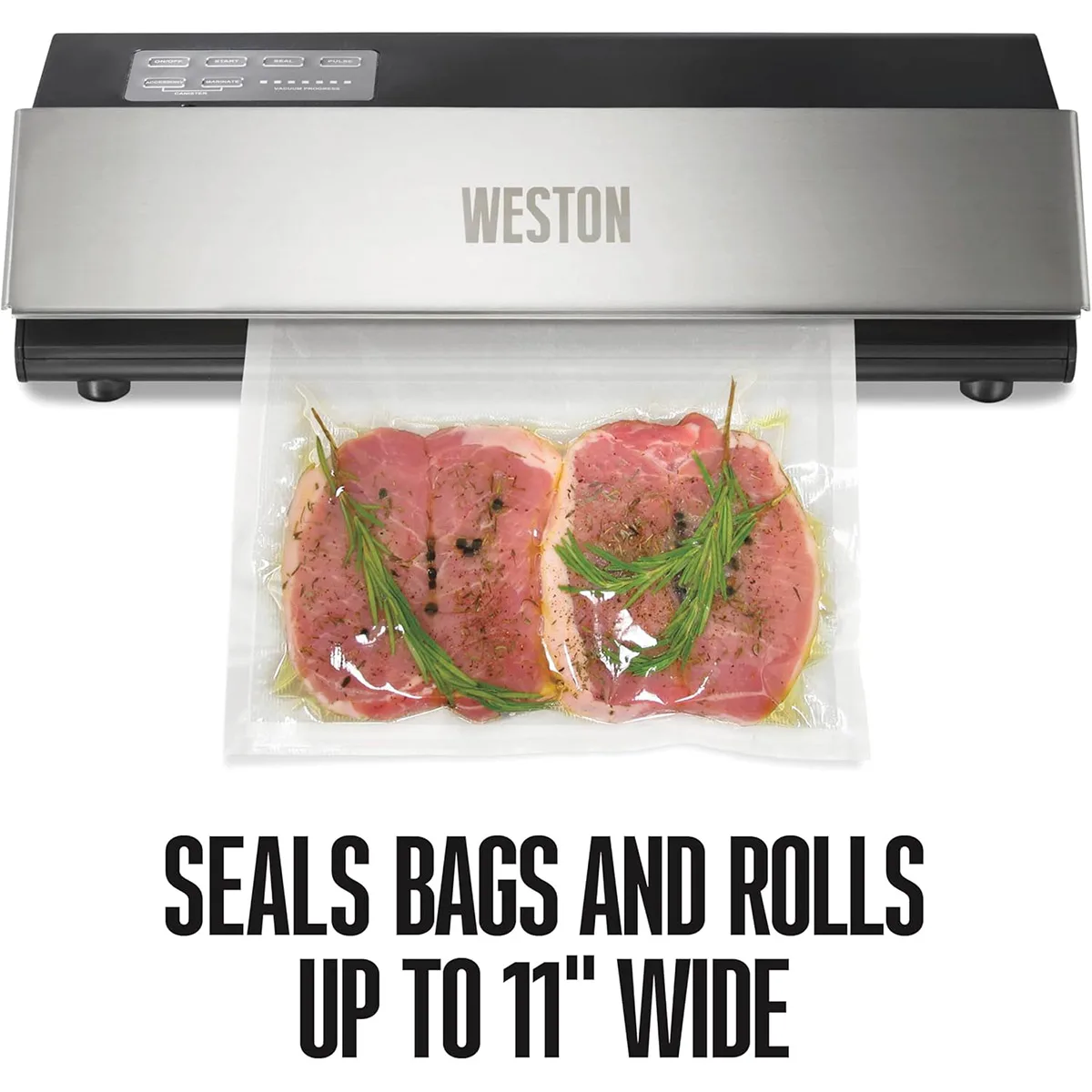 Hamilton Beach 65-0501-W Weston Countertop Professional Advantage External Vacuum Sealer with 11" Seal Bar