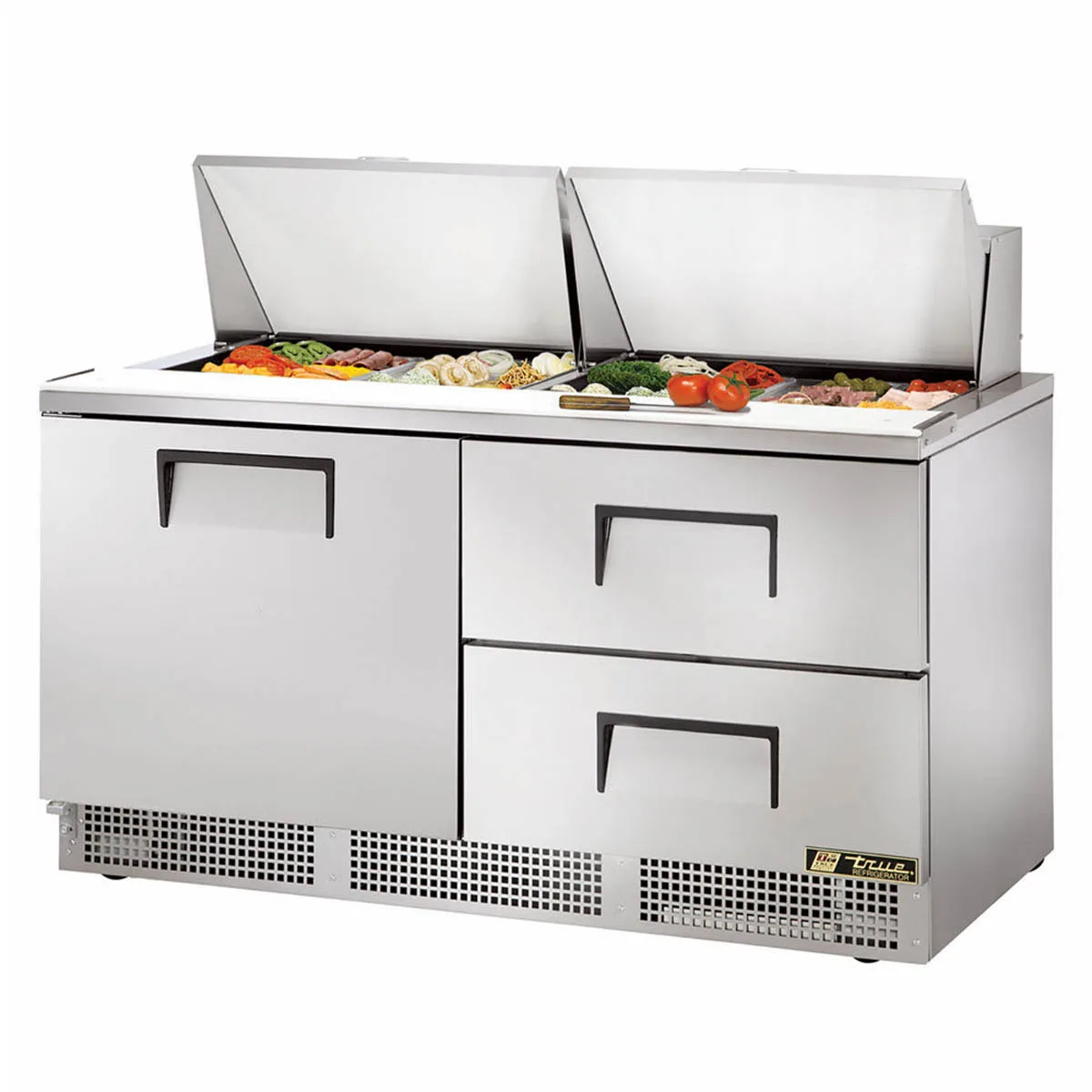 True TFP-64-24M-D-2-HC 64" Mega Top Sandwich/Salad Prep Table w/ 2 Drawers & 1 Door, 24 Pans