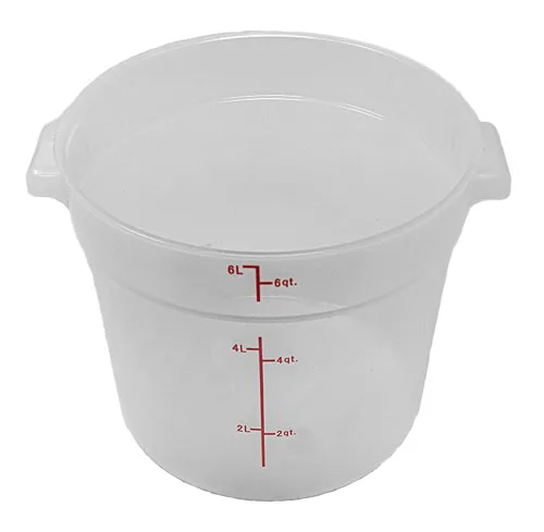 Omcan USA 80191 6-Qt PP Translucent Container, 10 3/4" H x 9" W x 10 1/2" D, Oil Alcohol Resistant