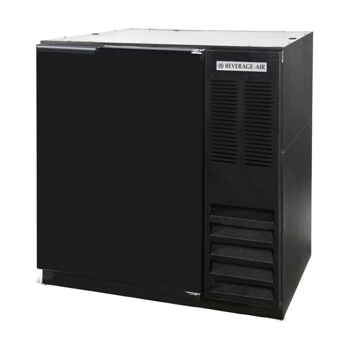 Beverage Air BB36HC-1-F-B-27 36" 1 Section Black Back Bar Cooler with Solid Door