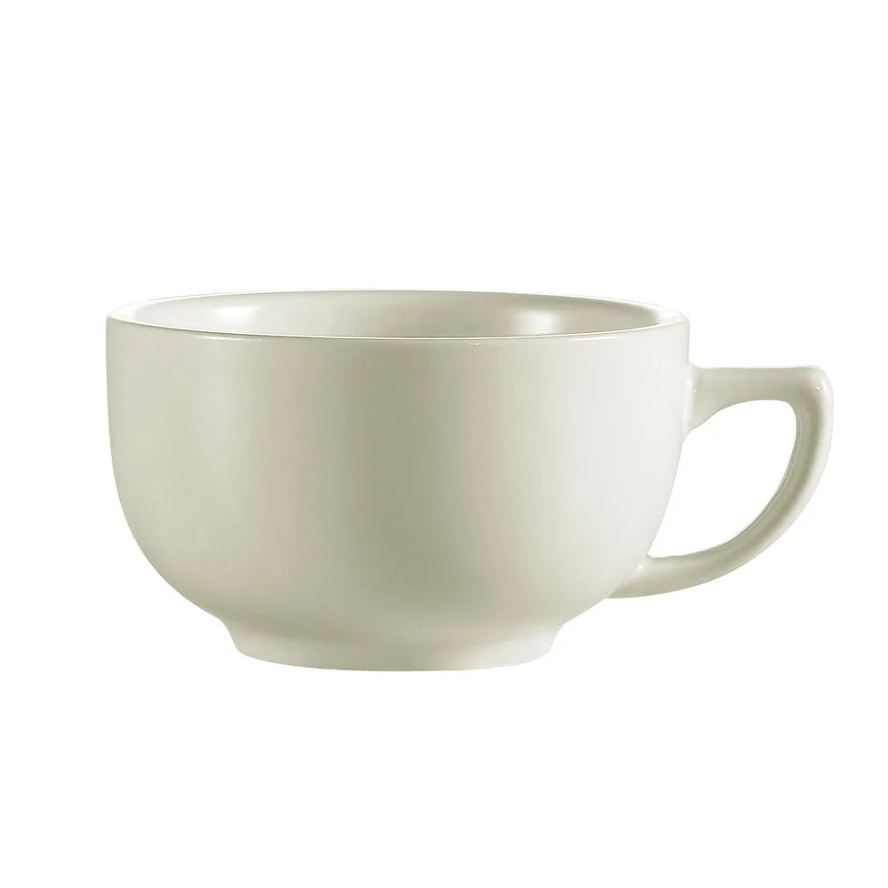 CAC China REC-56 14 Oz Stoneware Coffee Cup 4"¾ Dia x 2½" H American White Dishwasher Safe - 1 Dozen