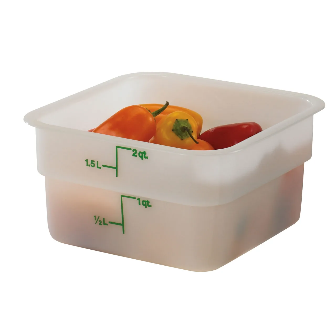 Cambro 2SFSP148 2 Qt, 7¼" L x 7¼" W x 3⅞" H, White PE, Dishwasher‑Safe, NSF Only