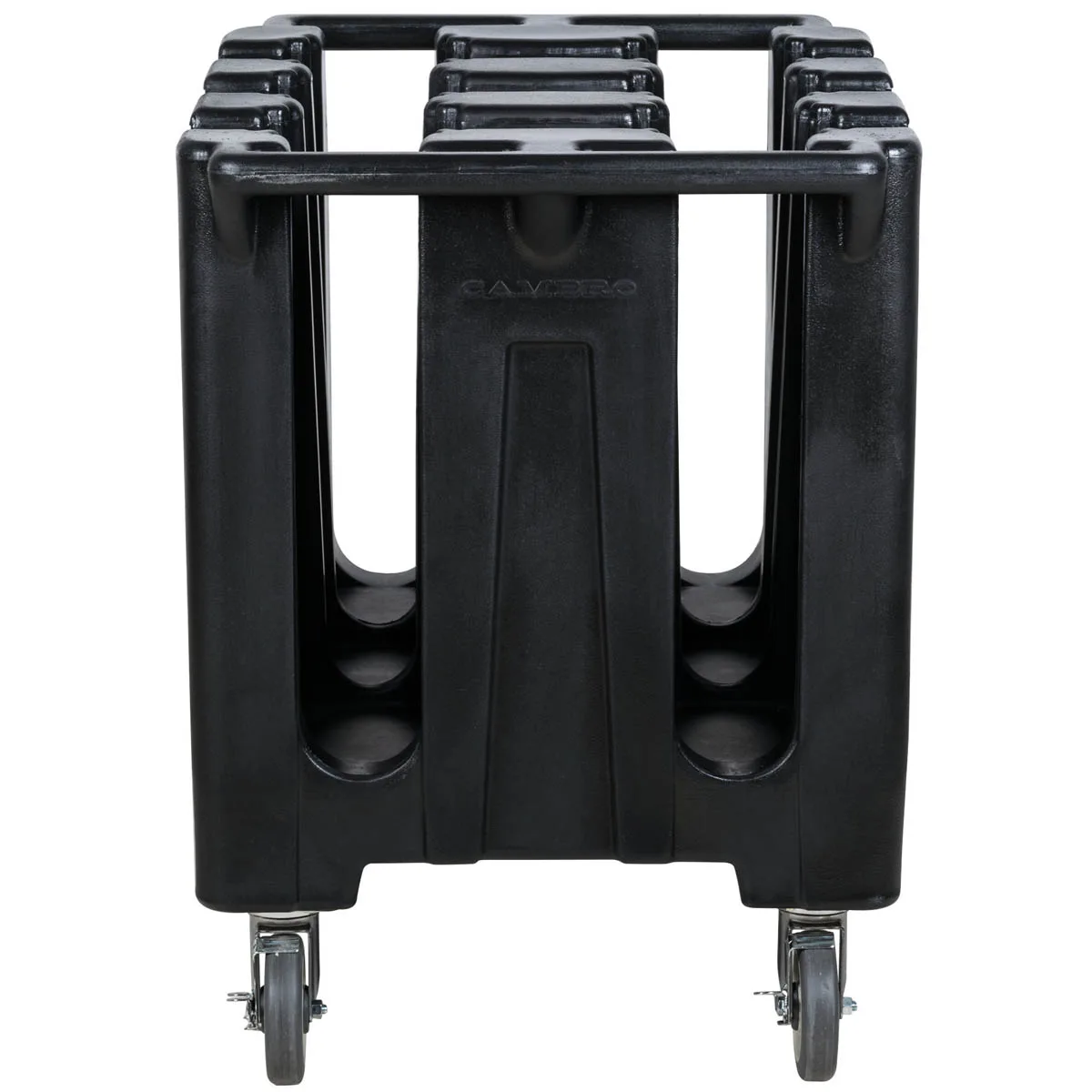 Cambro DC700110 6 Column Black Polyethylene Dish Caddy Cart, 360 Plate Capacity, 32.625"W x 23.5"L x 31.75"H