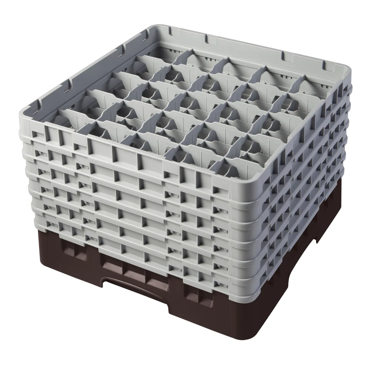 Cambro 25S1114167 Camrack Glass Rack, Full Size, 19-3/4 x 19-3/4, 25 Compartments, Brown, HACCP