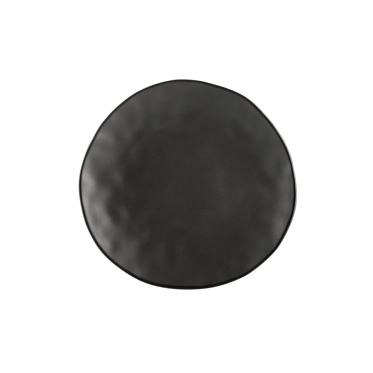 CACChina RFR-16 Plate – 10-3/4"Lx10-1/2"Wx1-1/4"H, Round Porcelain Dark Green Glaze, Curved - Dozen