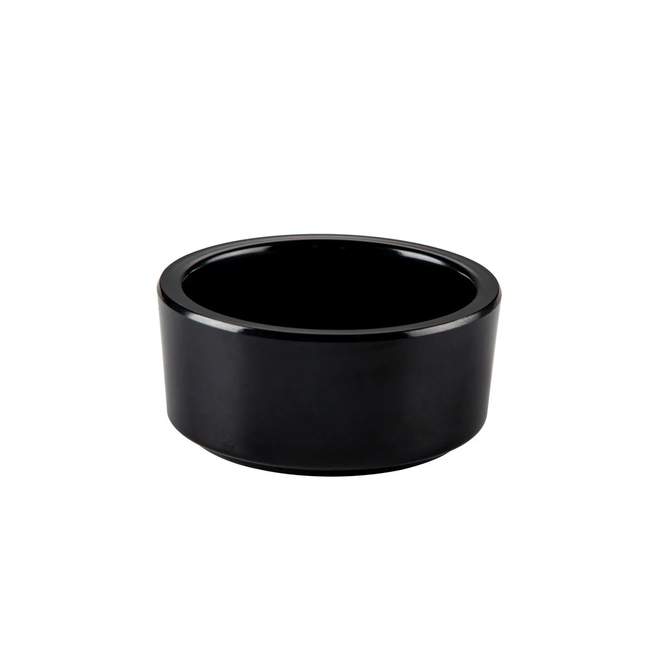 CAC China XRKF-2S-BLK Ramekin, 2 oz (2‑1/2" Dia. x 1‑1/8" H), Black Melamine, Stackable - 1 Dozen