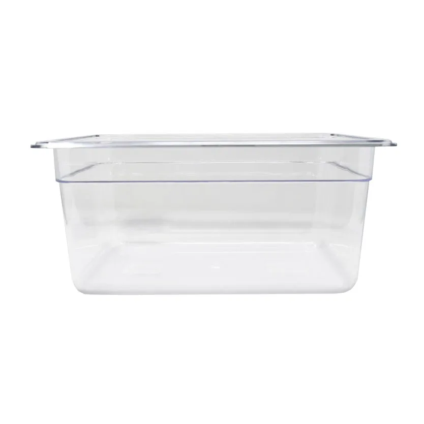 Omcan USA 80064 Clear Polycarbonate Food Pan, 12-4/5" x 10-7/16" x 5-7/8", Half Size, 4-5" NSF