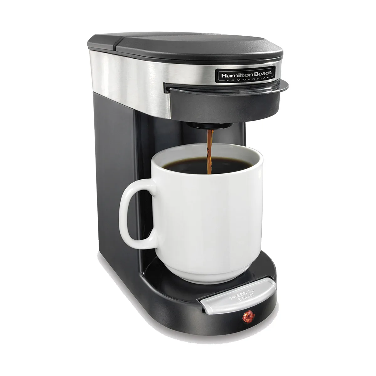 Hamilton Beach HDC200S-CE Stainless Steel Front Loading Pod Coffee Maker, 500W/230V - Black