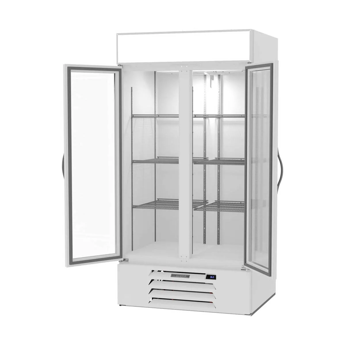 Beverage Air MMR35HC-1-W 39" Two Glass Door Merchandiser Refrigerator in White, 36.87 cu. ft.