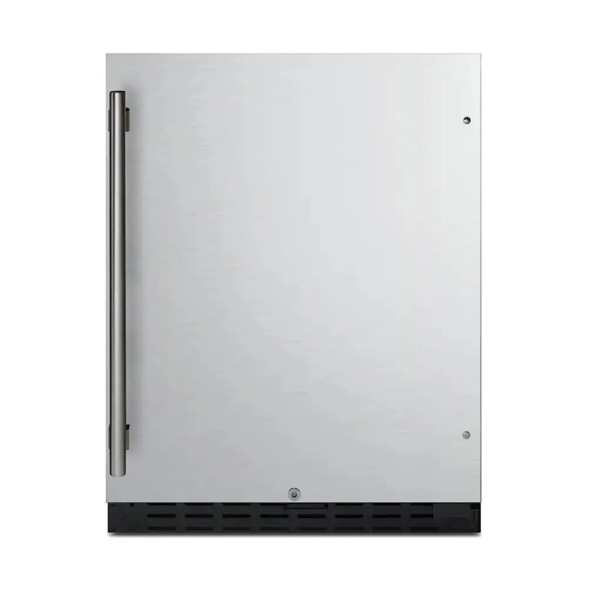 Summit AL55 24" Built-in or Freestanding Undercounter Refrigerator in Black, Stainless Steel Door, 4.2 cu.ft