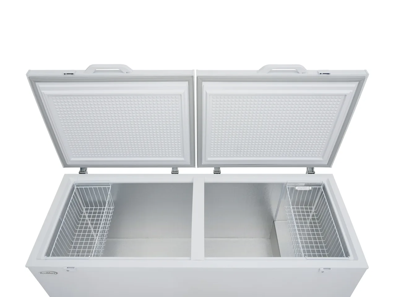 Koolmore KM-SCF-30C Chest Freezer, 79" Wide, 30 cu ft, Steel Hinged Door, Lock & Key, 6 Casters