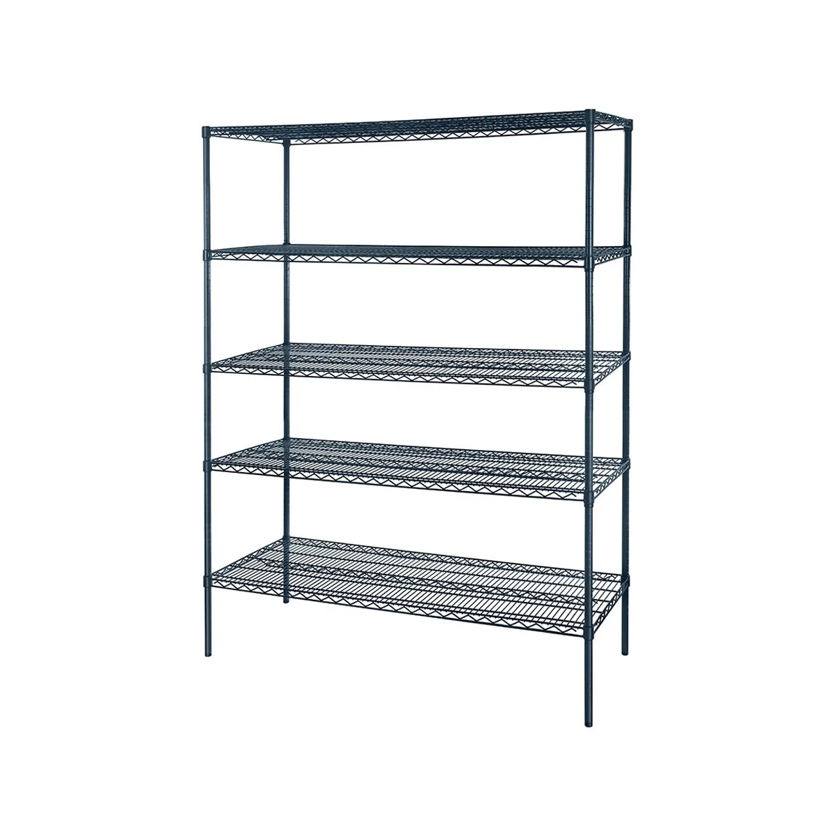 Atosa USA MWSSE184886 5-Shelf Slate Gray Epoxy Coated Shelving Kit w/ 86" Posts - 18" x 48"