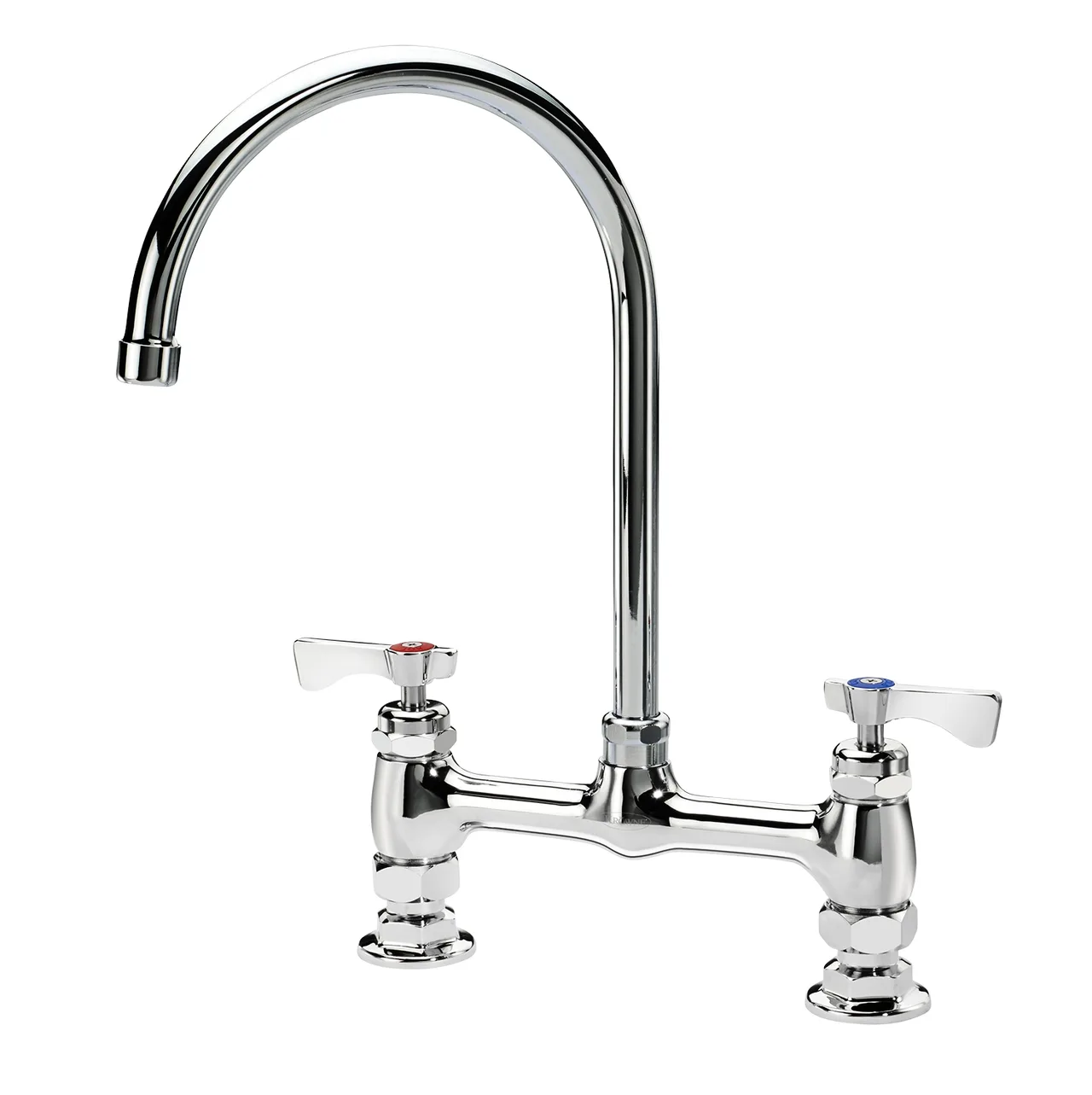 Krowne 15-802L Royal Series Low Lead Deck Mount Faucet w/ 8" Centers, 8.5" Gooseneck Spout