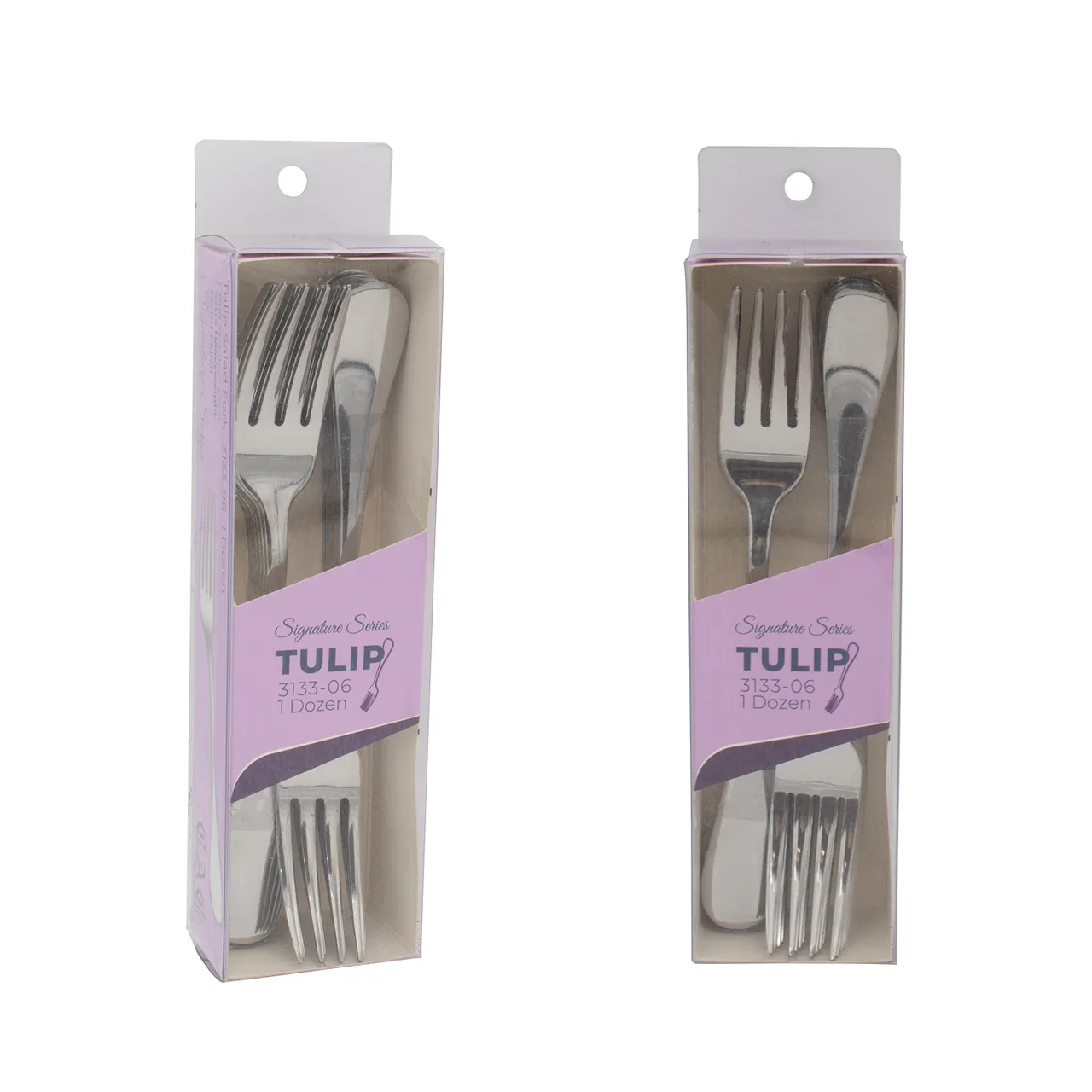 CAC China 3133-06 Tulip CPK Salad Fork, 6-7/8" Length, Extra Heavy, 18/0 Stainless Steel - 1 Dozen
