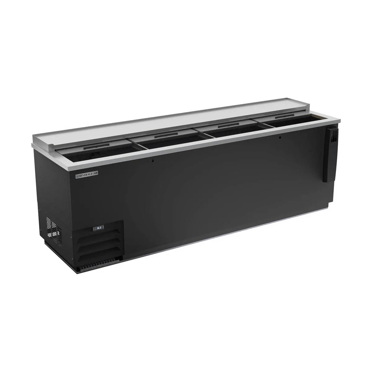 Beverage Air DW94HC-B 95" Deep Well Bottle Cooler w/ 4 Sliding Lids, 6 Dividers, 28.63 cu. ft.