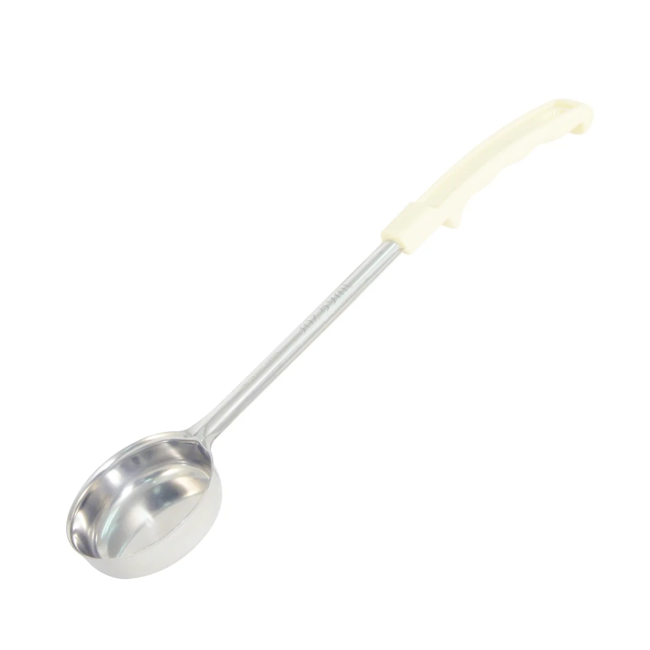 CAC China SPCT-3IV Portion Control Spoon, 3 oz, Solid, Ivory Handle, Stainless Steel