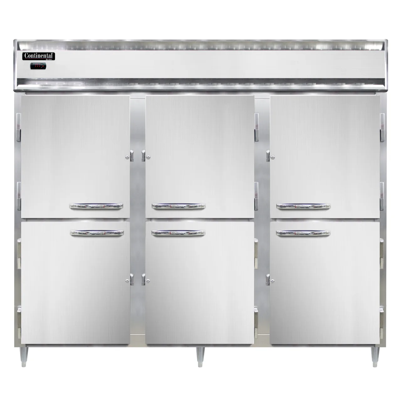 Continental Refrigerator DL3WE-HD 3-Section Heated Holding Cabinet, 75 cu ft, Stainless Steel & Aluminum, Half-Doors