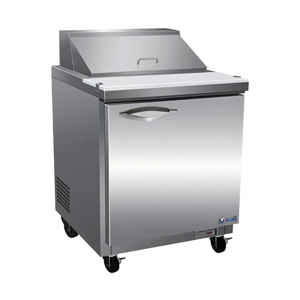 IKON ISP29 28" One Section Sandwich / Salad Prep Table w/ 1 Door, 8 Pans