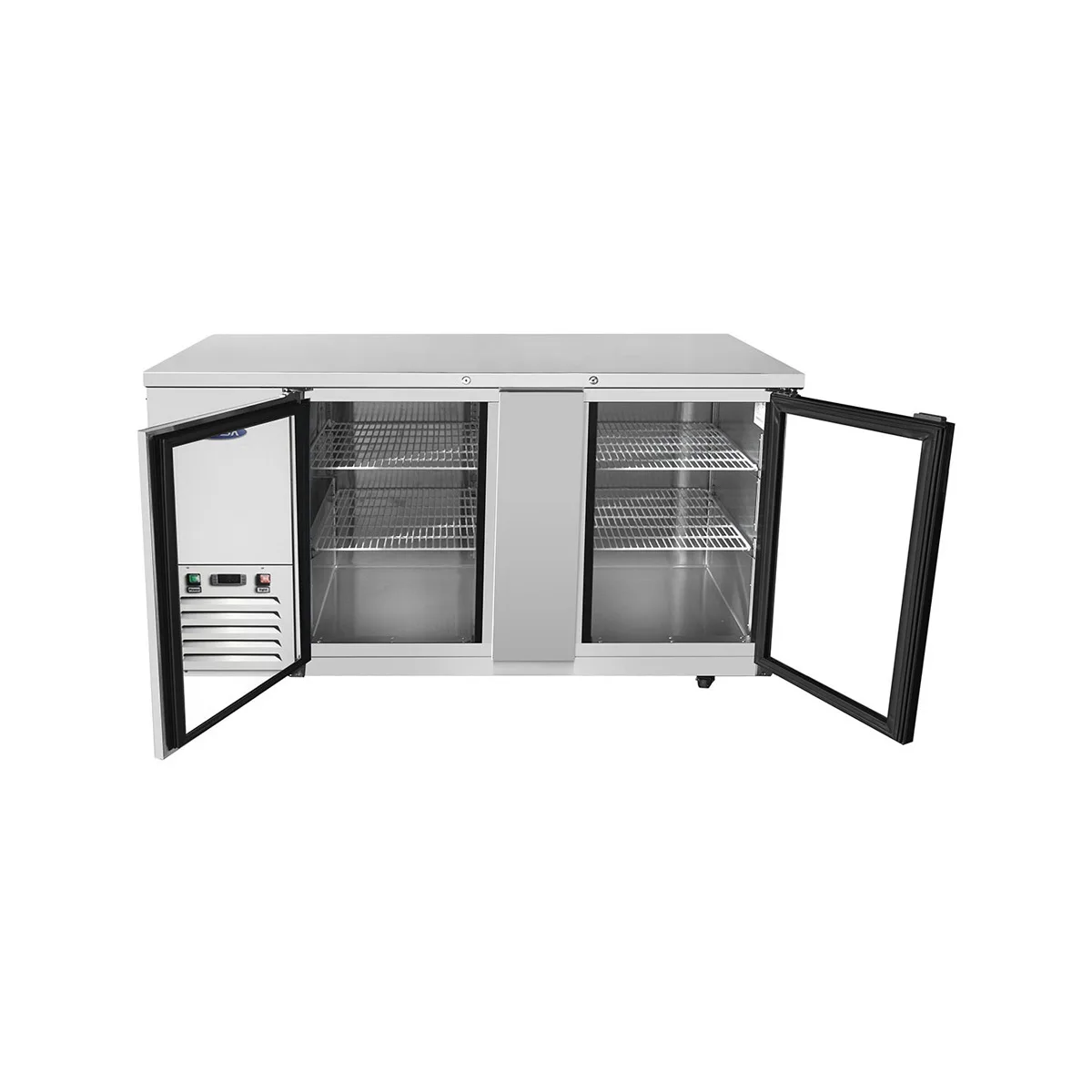 Atosa USA MBB69GGR 68" Two Section Back Bar Cooler with Glass Door, 21.5 cu. ft.