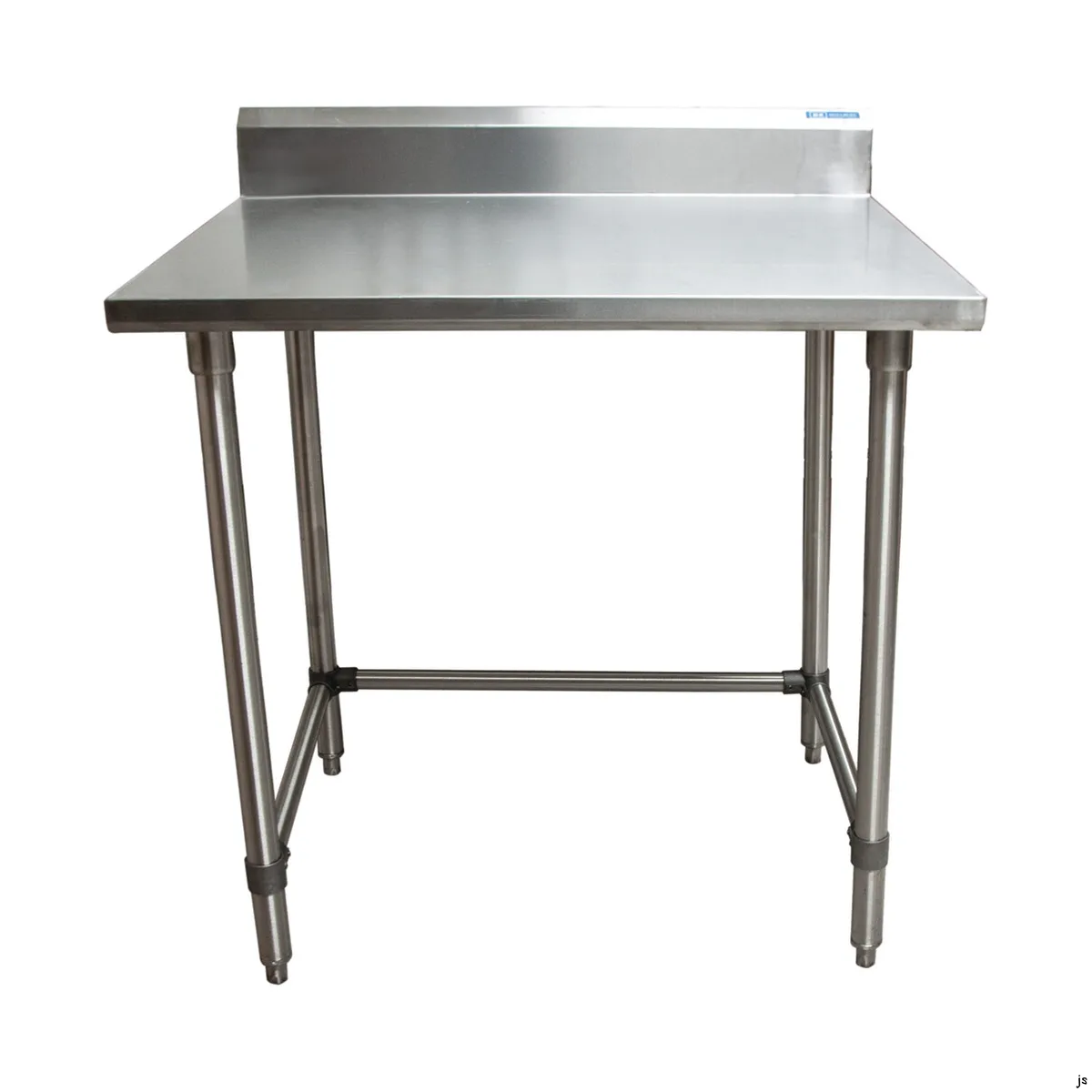 BK Resources CVTR5OB-2424 24" Open Base Work Table, Stainless Steel Base / 5" Backsplash