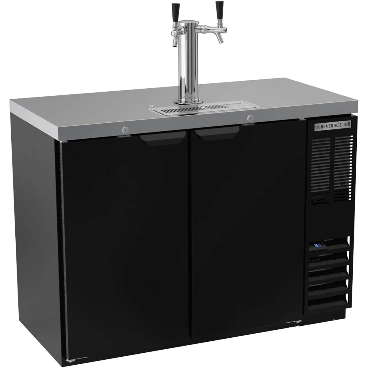Beverage Air DD48HC-1-B 48" Draft Beer Cooler w/ 2 Kegs, 12.4 cu. ft., 1 Dual-Tap Tower