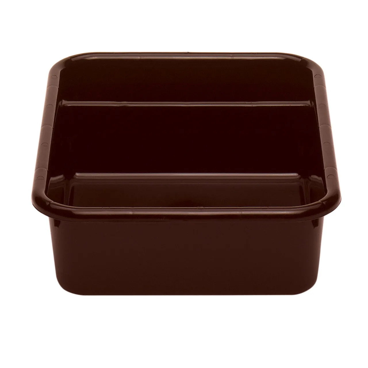 Cambro 1621CBP131 Cambox® Bus Box, 15-5/8"L x 20-1/2"W x 4-7/8"H, 2-Compartment, Hi-Gloss Plastic, Dark Brown