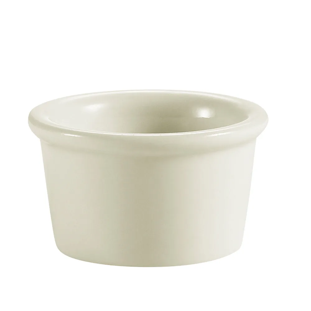 CAC China RKF-1-AW - 1 oz White Ceramic Ramekin, 2"-1/8" Dia x 1"-1/8" H, Microwave Safe - 1 Dozen